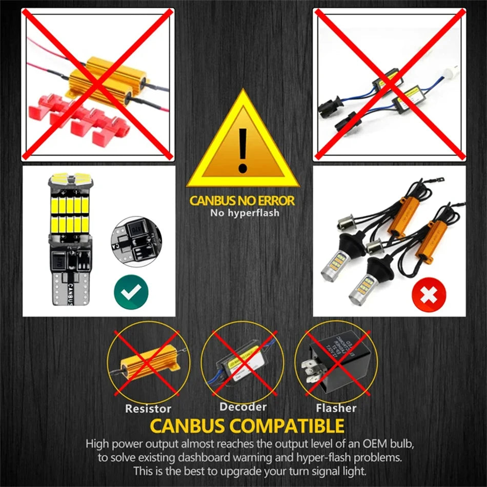 2/6/10/20/30 Pcs T10 W5W Led Canbus 168 194 Car Lights 6000K