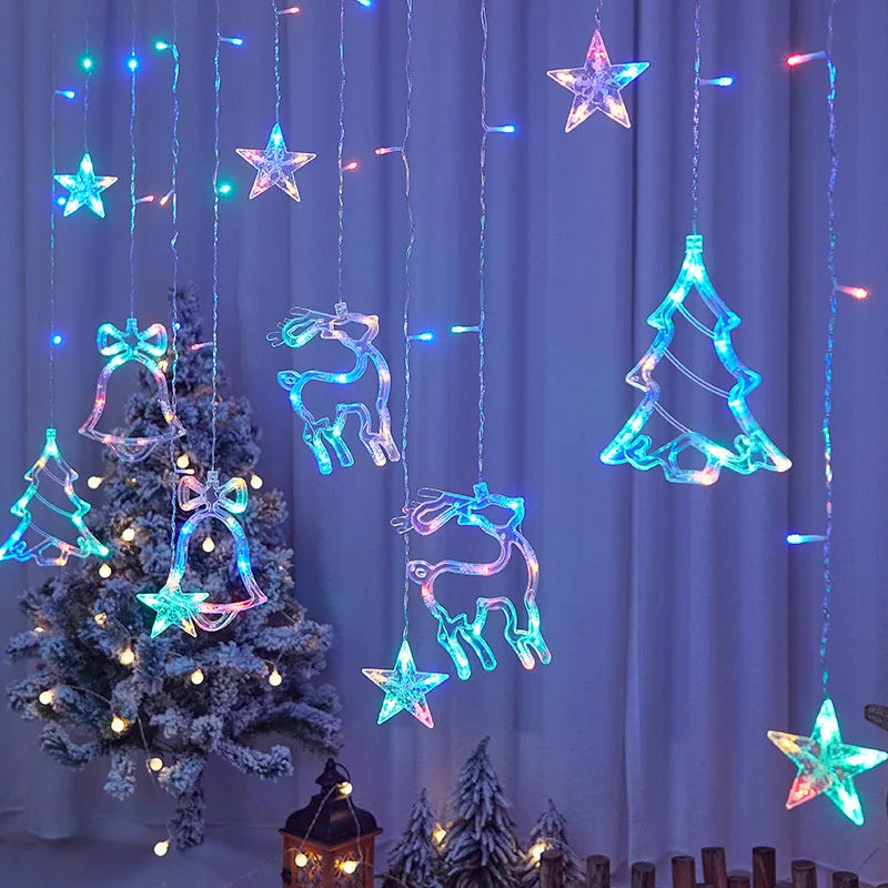 LED Christmas Garland String Lights Fairy Curtain Light For 