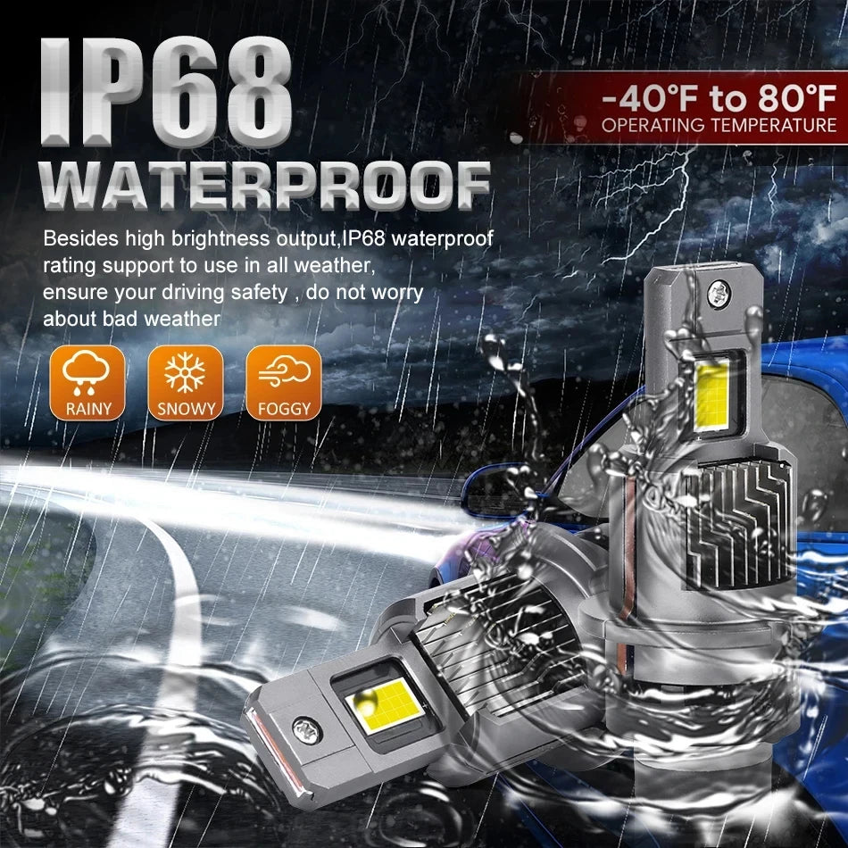 2 Pcs D2S LED D4S D2R D4R Headlight Bulbs 6000K 10000lm Plug