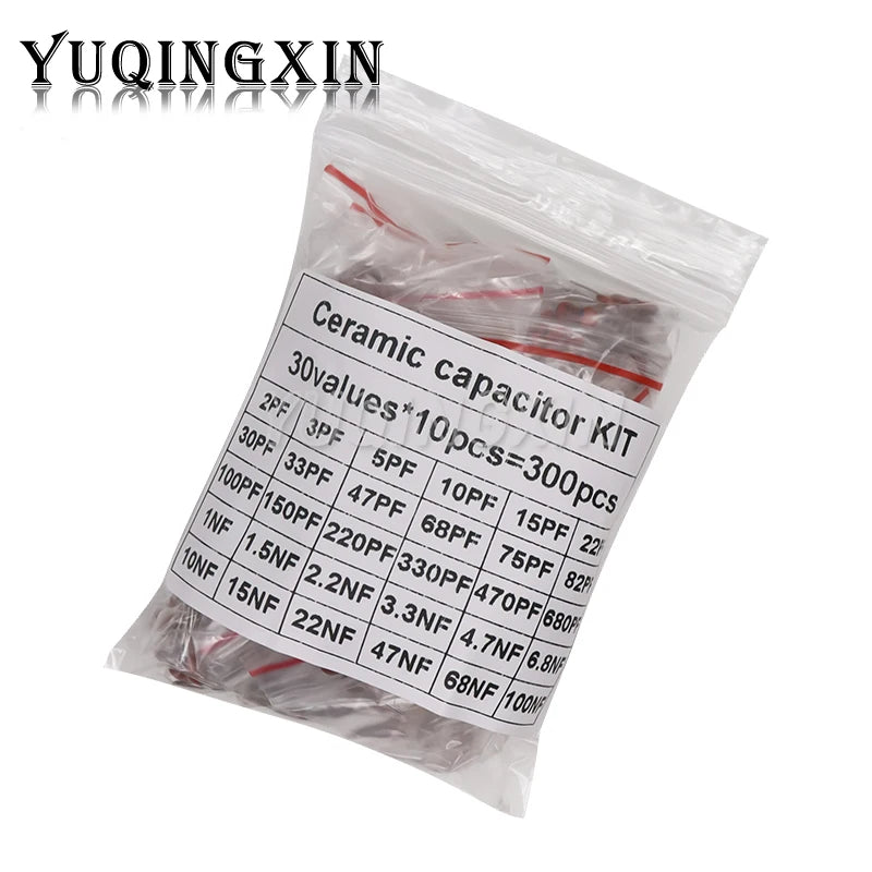 300pcs/lot Ceramic capacitor set pack 2PF-0.1UF 30 values 10