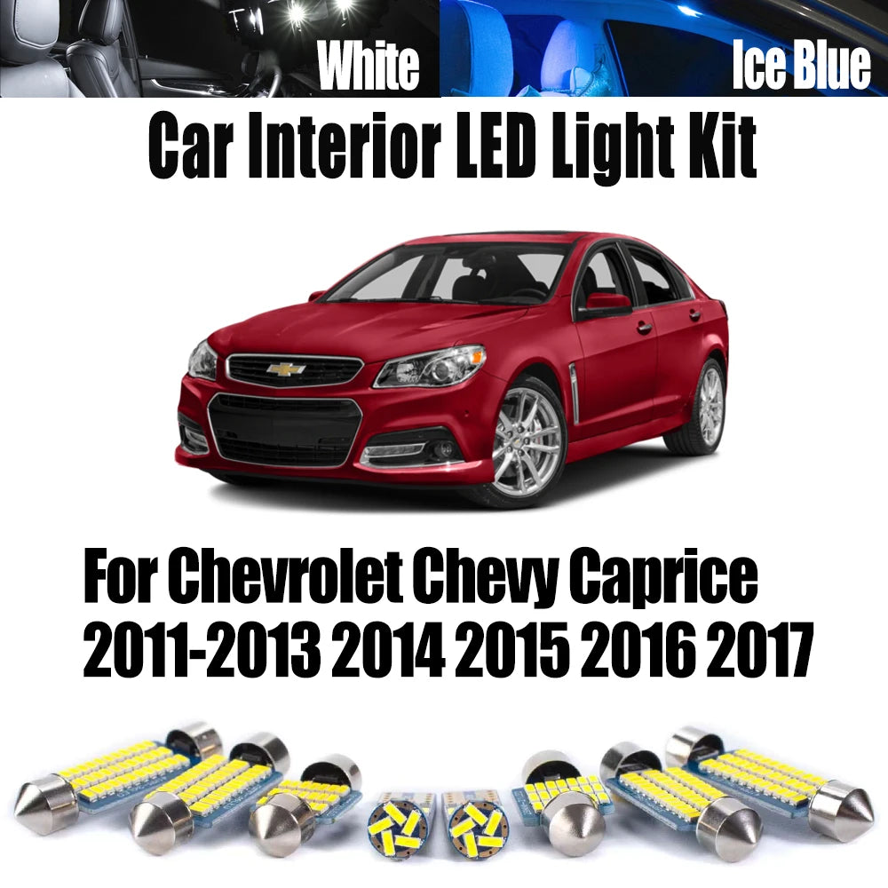 10-Piece LED Interior Light Kit for Chevrolet 2011-2013 - Canbus Error-Free Interior Bulbs