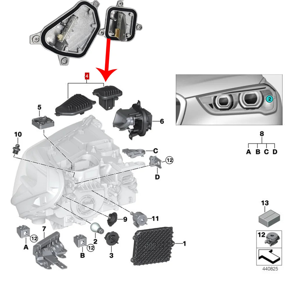 Angel Eye DRL Module For 2017-2019 BMW X1 F48 LED Headlight Daytime Running Light Blue Yellow Amber
