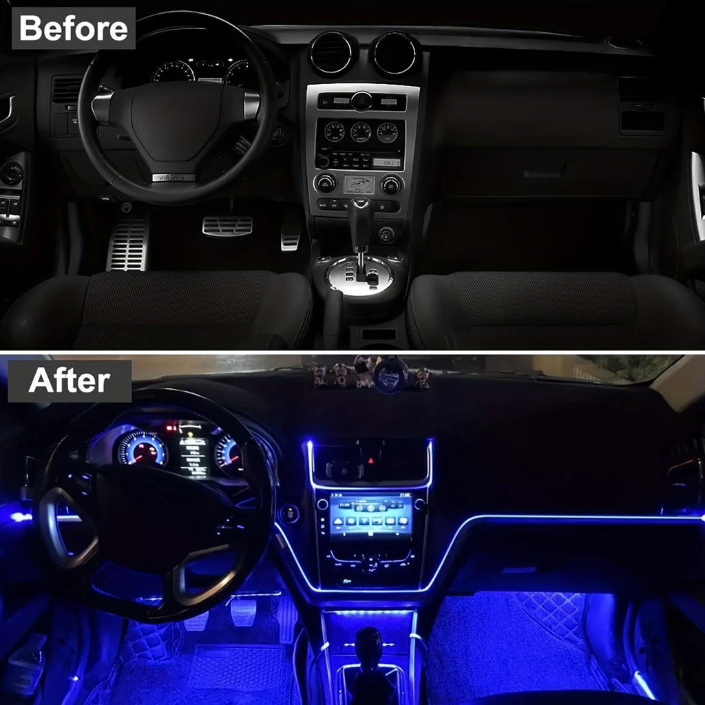 5m EL Wire Car Interior Ambient Lights Strip USB DIY Decorat