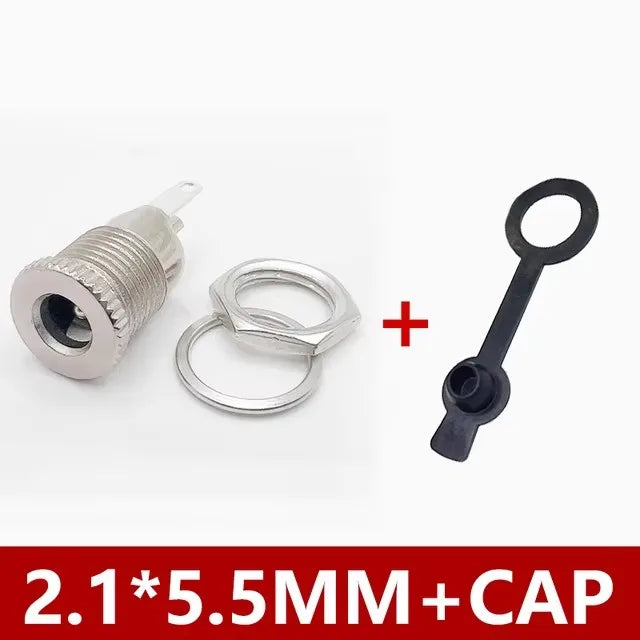 10/50PCS DC099 5.5 mm X 2.1mm DC Power Jack Socket 5.5 2.1 Female Panel Mount Connector 5.5 2.5mm Metal DC-099 Open Hole 11MM
