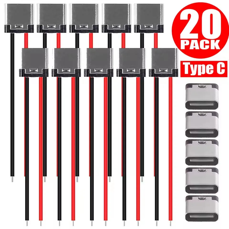 Bare Board Type-C Female Chassis Waterproof 2P Solder Wire U