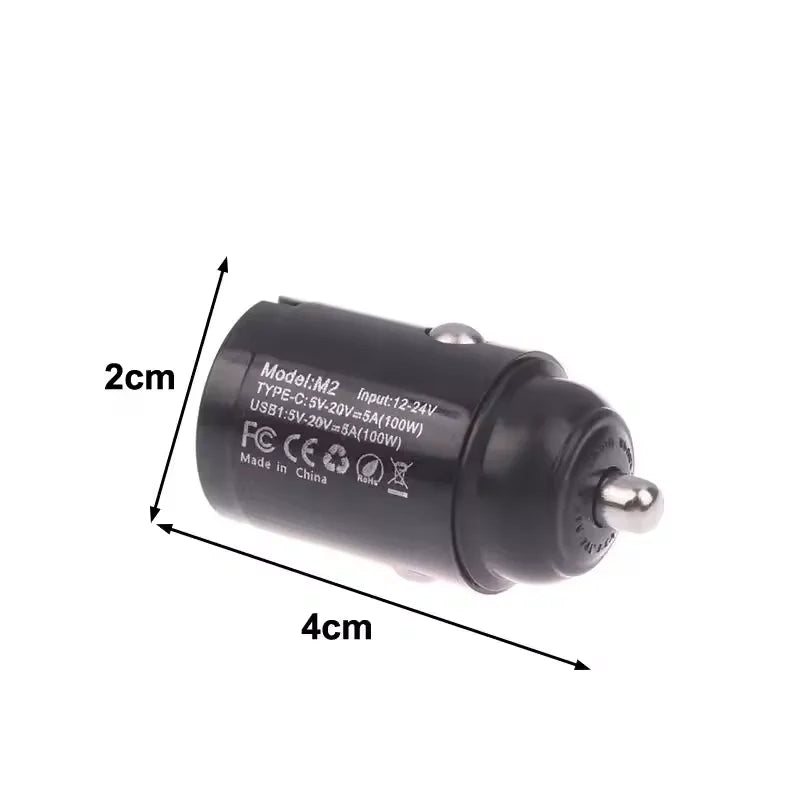2026 New Dual Port USB C Car Charger Max 100W Fast Charging 