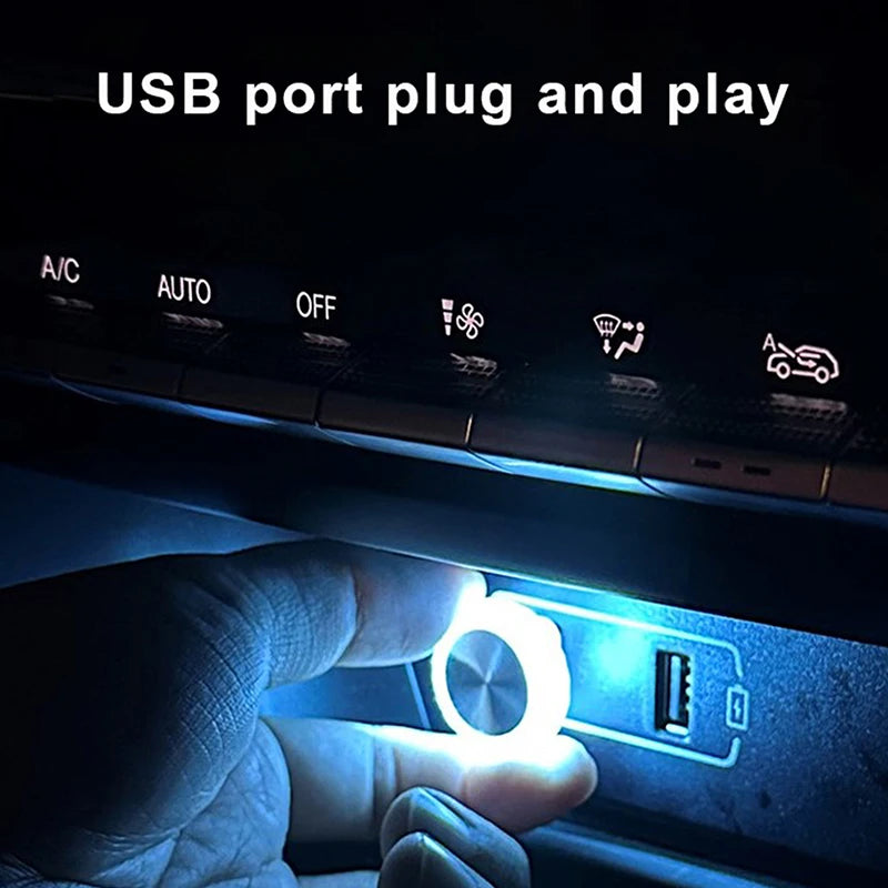 Portable Car USB Ambient Light Mini LED Decorative Atmospher