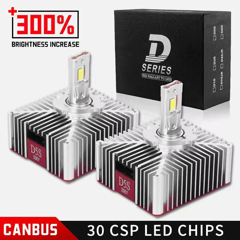 2PCS D5S LED Car Headlights Bulbs Turbo Lights D1S D2S/R D3S