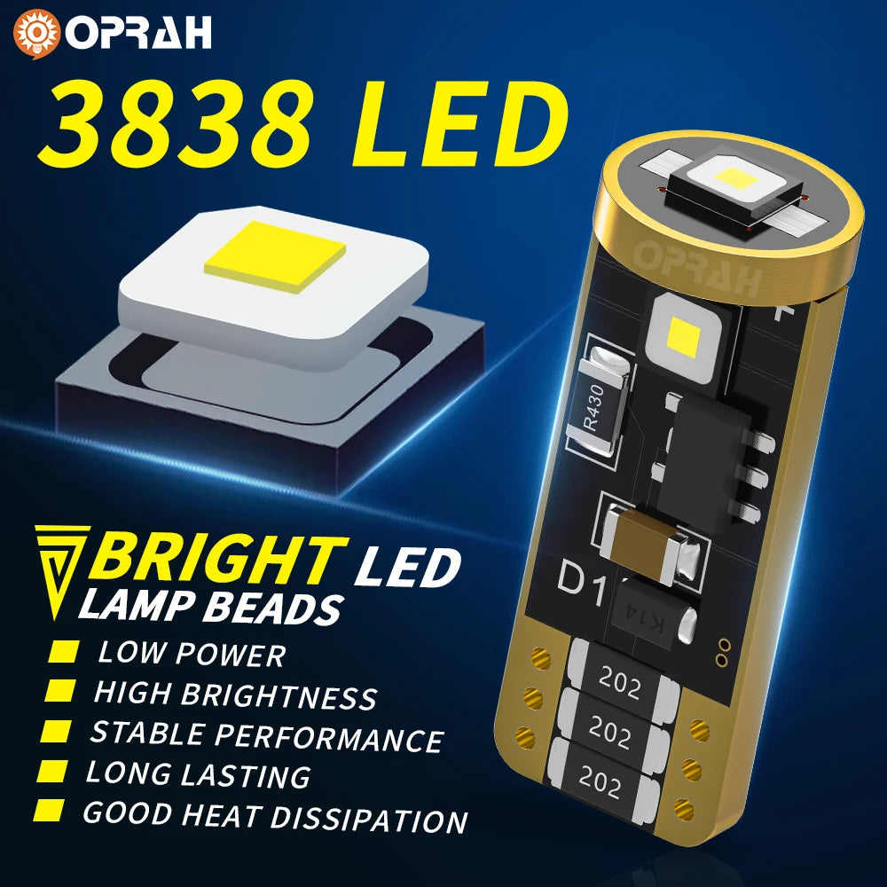 Oprah 2pcs LED T10 W5W Canbus Car Lights No Error Interior L