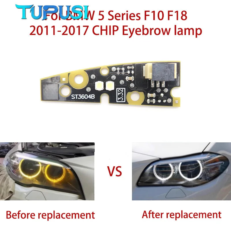 Angel Eye for BMW 5 Series F10 F18 2011-2017 Eyebrow Light Daytime Running Beige Plug Version Car CHIP Guide