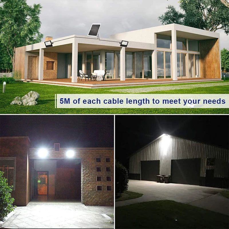 400W Led Solar Light High bright 2 Head Flood Light Waterpro