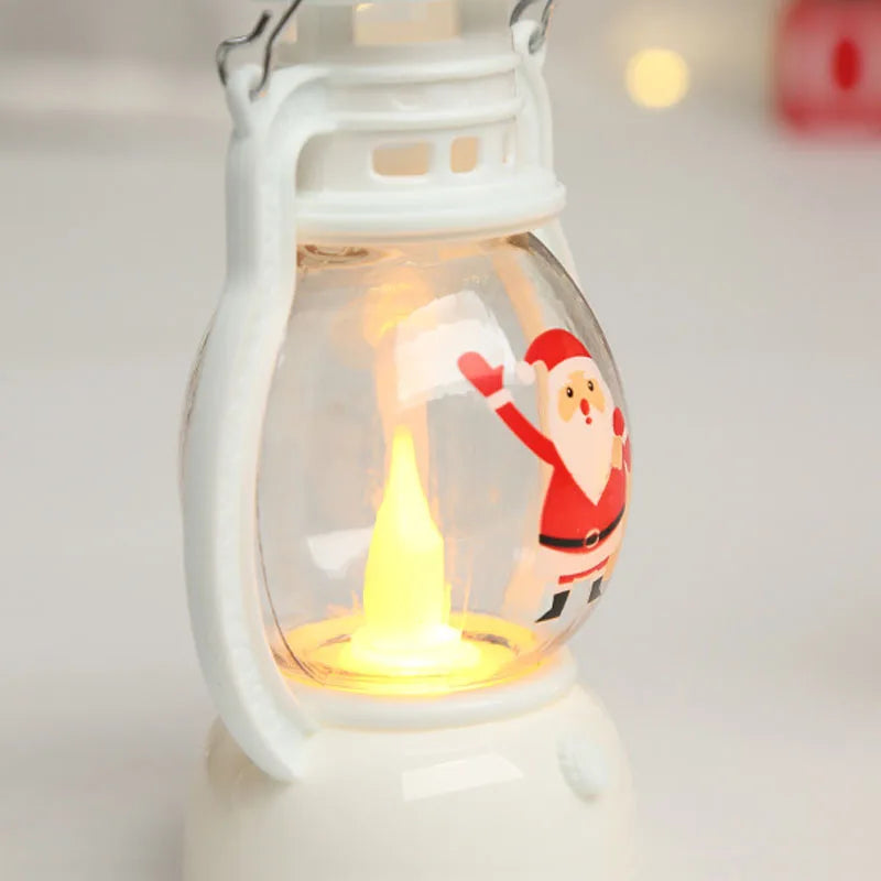 Portable LED Christmas Santa Claus Snowman Lanterns Indoor D