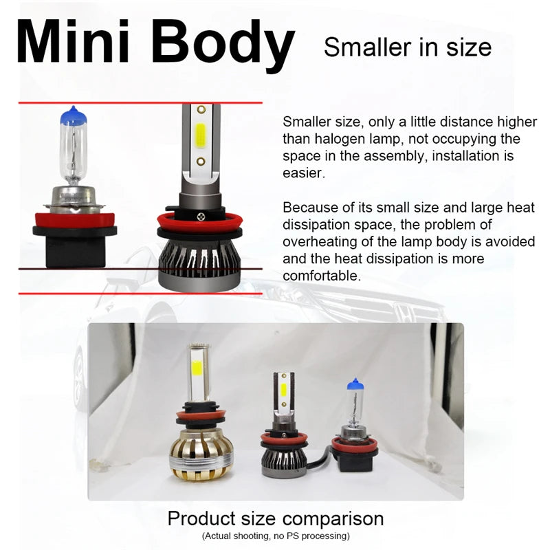 Car Light H7 LED Mini Headlight Bulbs H1 LED H4 H8 H9 H11 He