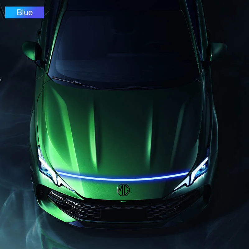 Scan Starting LED Car Hood Light Daytime Running Light Universal Flexible Dynamic Car DRL 12V Ambient Decorative Light Strip