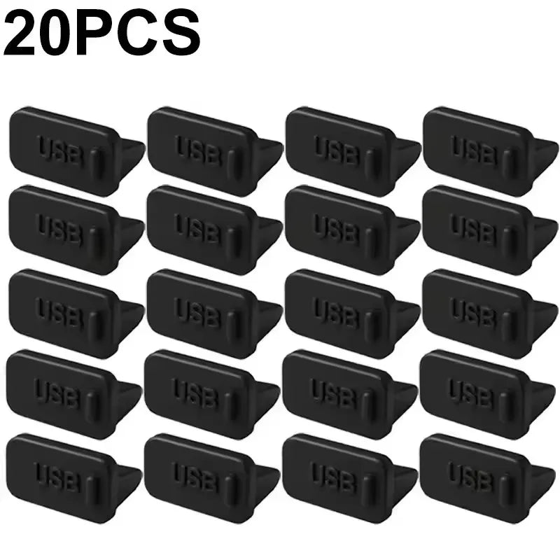60/40/20/10PCS USB A Dust Plugs for Laptop Notebook PC USB Charging Ports Protectors Silicone Dustproof Caps Dustplug Cover
