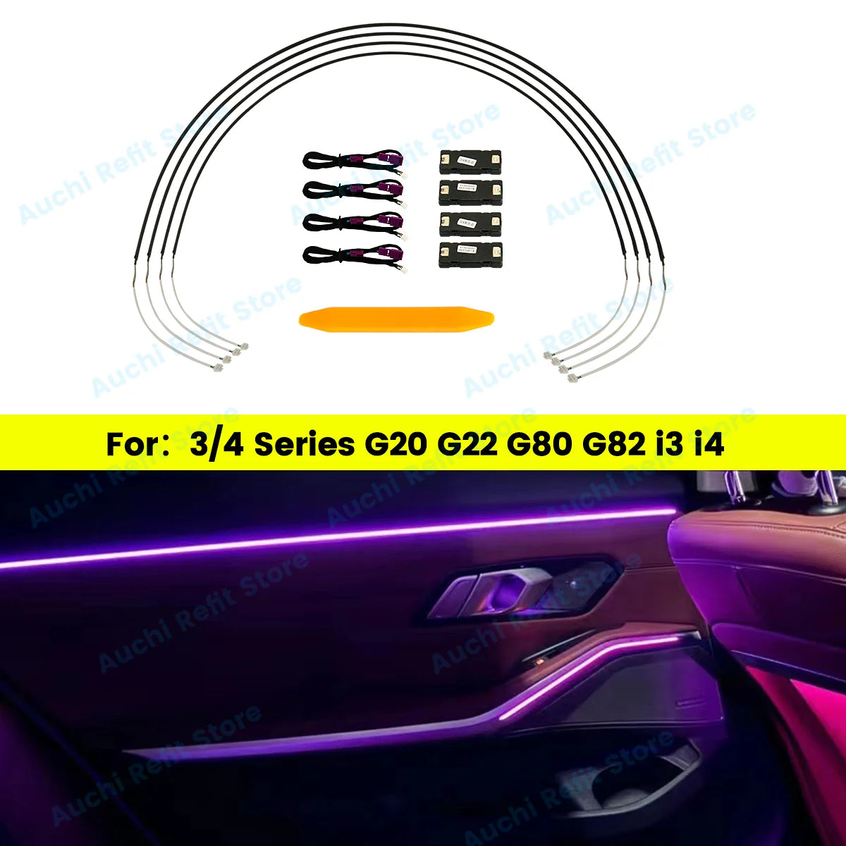 11 Colours Center console Saddle light For BMW New 3/4 Series G20 G22 M3 M4 LED decorative lights in the car Ambient light Refit