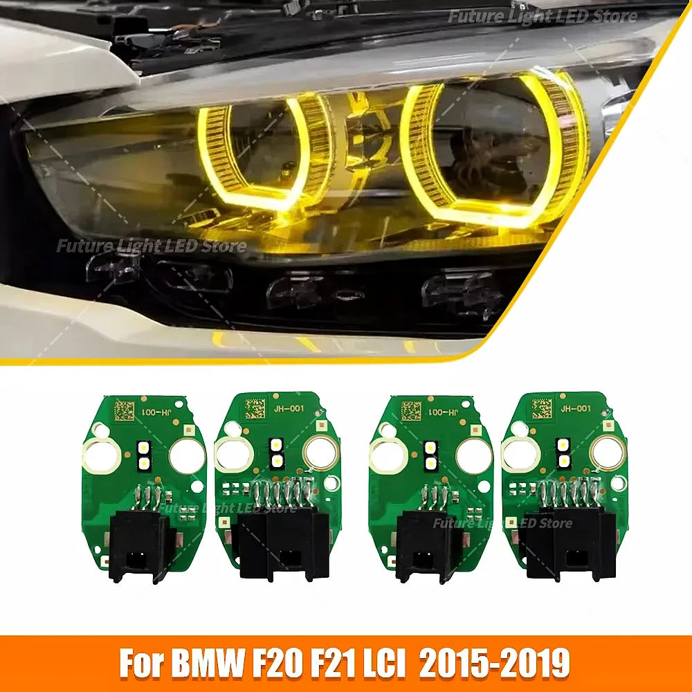 Angel Eyes DRL Boards Yellow For BMW 1 Series F20 F21 LCI 2015-2019 LED Headlight Daytime Running Light