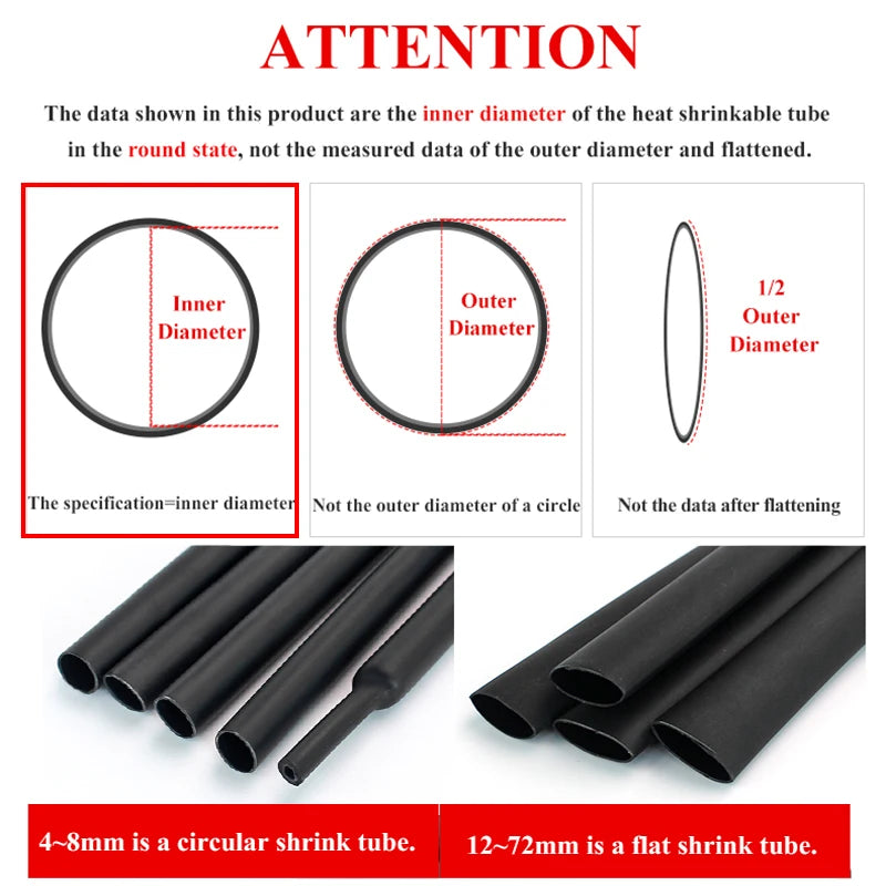 4mm-72mm 4 1 Heat Shrink Tube with Glue Tubing Adhesive Line