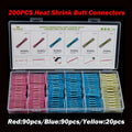 200pcs Heat Shrink Connectors Waterproof Solder Insulated Bu