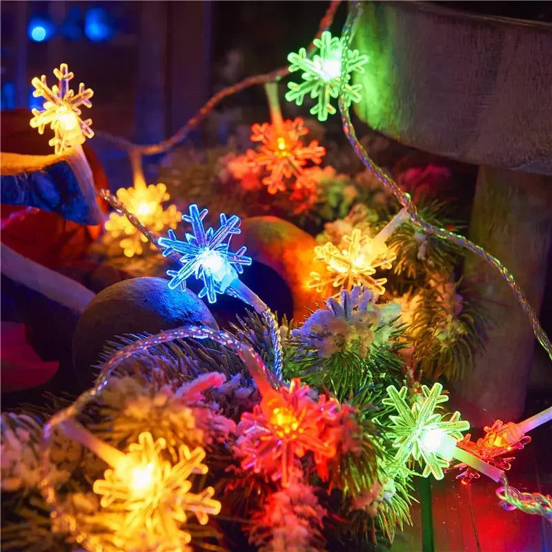 Snowflake Lights String LED Festoon Light USB Plug Christmas