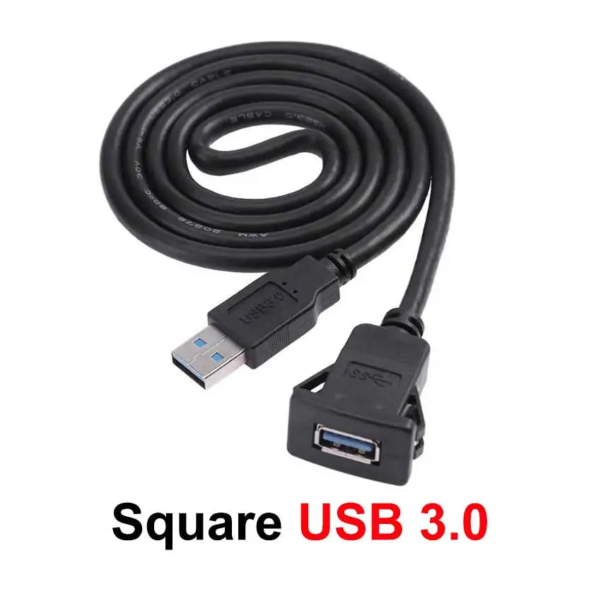 0.3/1m USB 2.0 3.0 Male to Female AUX Flush Panel Mount Exte