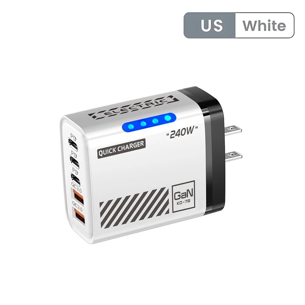 5 Ports Fast Charger Type C Quick Charge 3.0 USB C Wall Charger Adapter For iPhone 17 Pro Samsung Xiaomi mi PD USB Fast Charging
