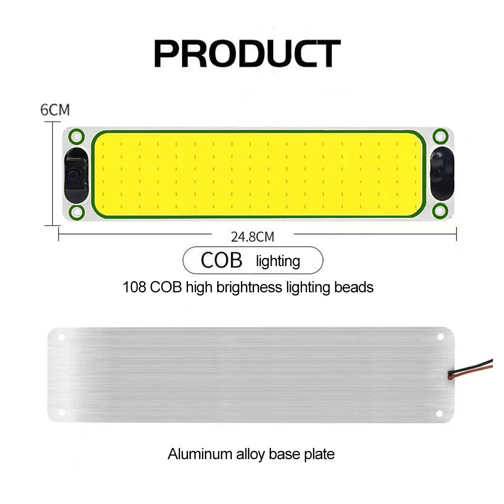 1/2PCS LED Car Interior Light 12V 24V Highlight COB Cabin Ca