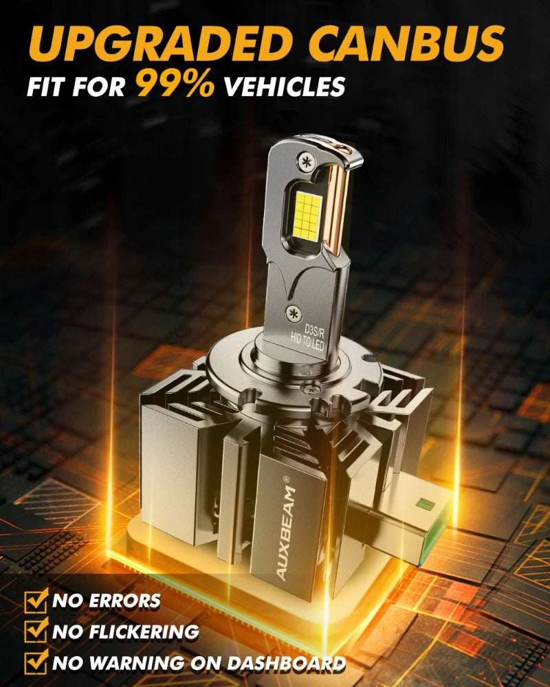 AUXBEAM D3 D3S D3R LED Headlight Bulb HID Bulb REPLACEMENT 6