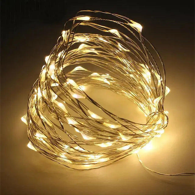 1M 2M 3M 5M Copper Wire LED String lights Holiday lighting Fairy Garland For Christmas Tree Wedding Party Decoration