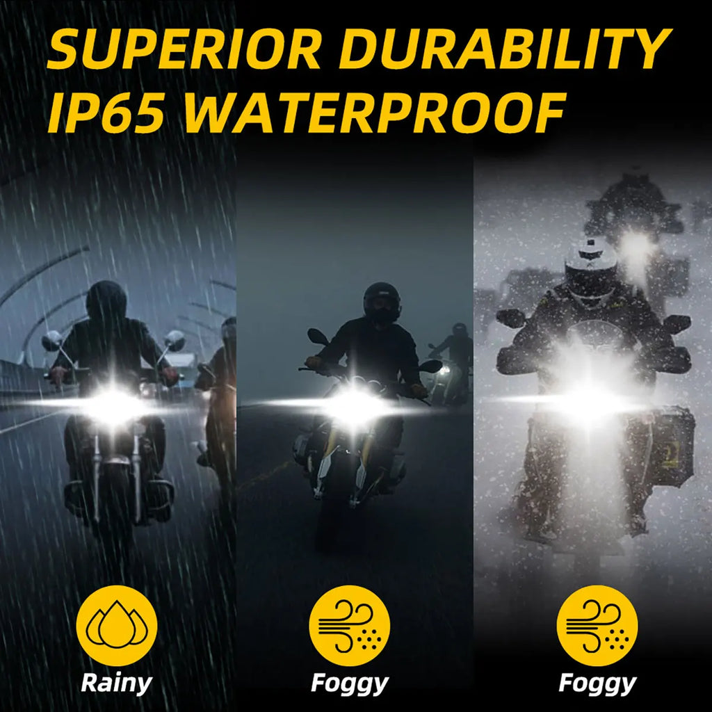 1PCS 144SMD H4 P15D BA20D Motorcycle Headlight Bulbs White 1
