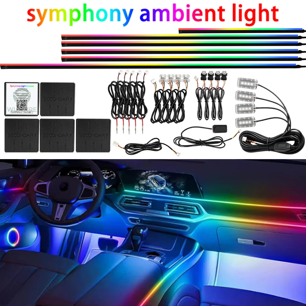 Symphony Car Ambient Light LED Acrylic Guide Fiber Optic 10/
