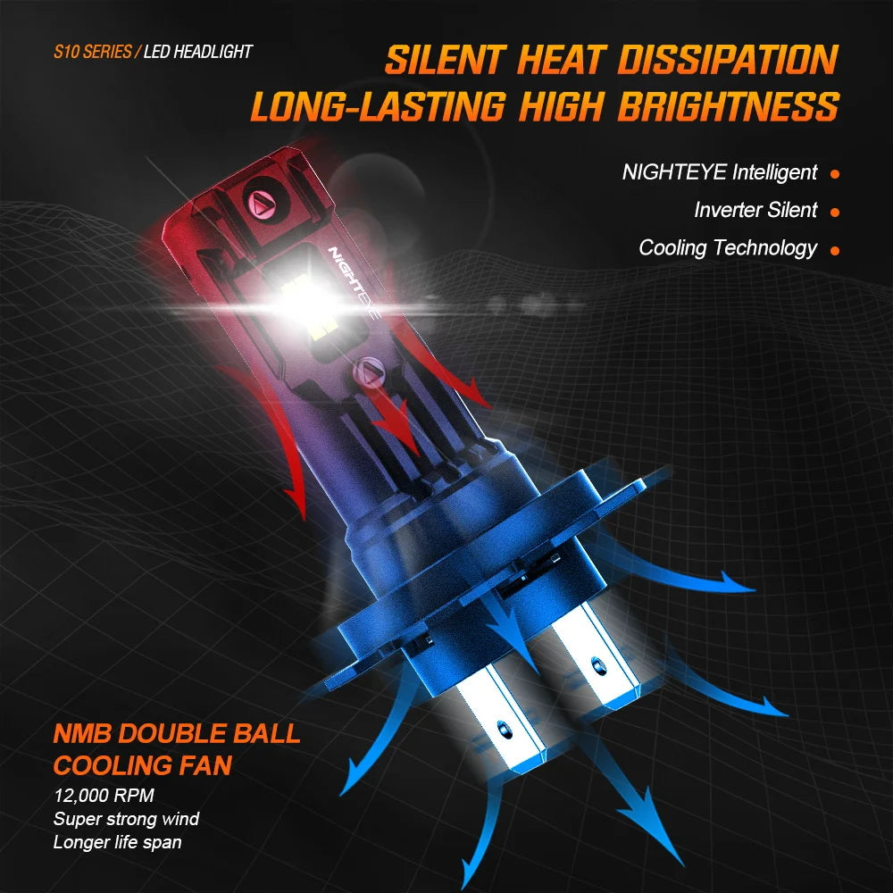 NIGHTEYE H7 LED Bulbs Canbus 35000LM Led h4 H11 H8 H9 9005 H