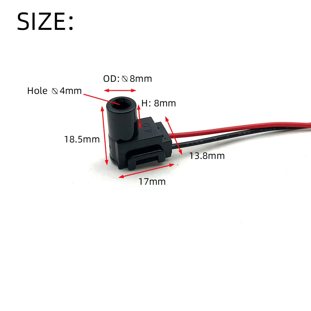 4pcs Car Door LED Handle Light Black Shell Transparent Light
