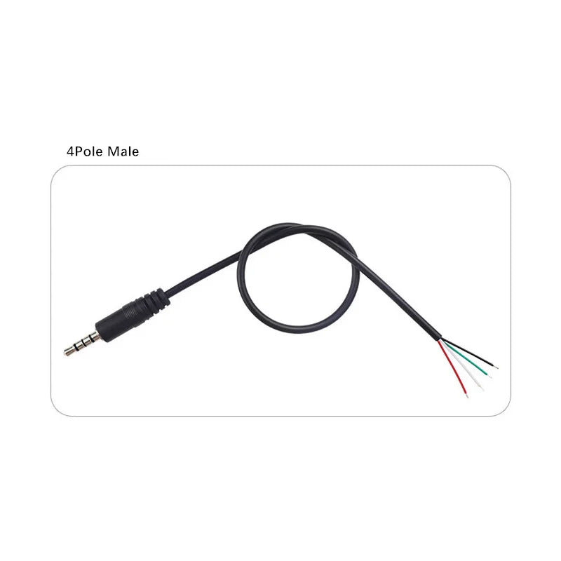 New 3.5mm 3 Pin 4 Pin Core Male Female Aux Connector 0.3M 1M Audio Extension Cable Aux Head Line 3.5mm Stereo DIY Audio Wire D6
