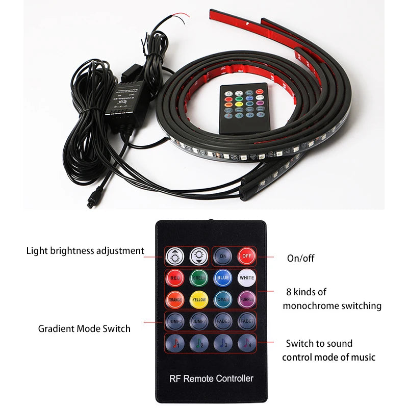 Car Charssis Flexible LED Strip Light LED Underbody Remote /