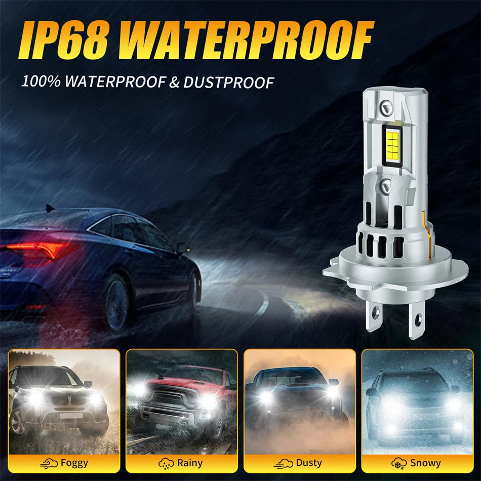 AILEO 2Pcs Led Lights 22000Lm 100W H7 CSP Headlight Bulb For