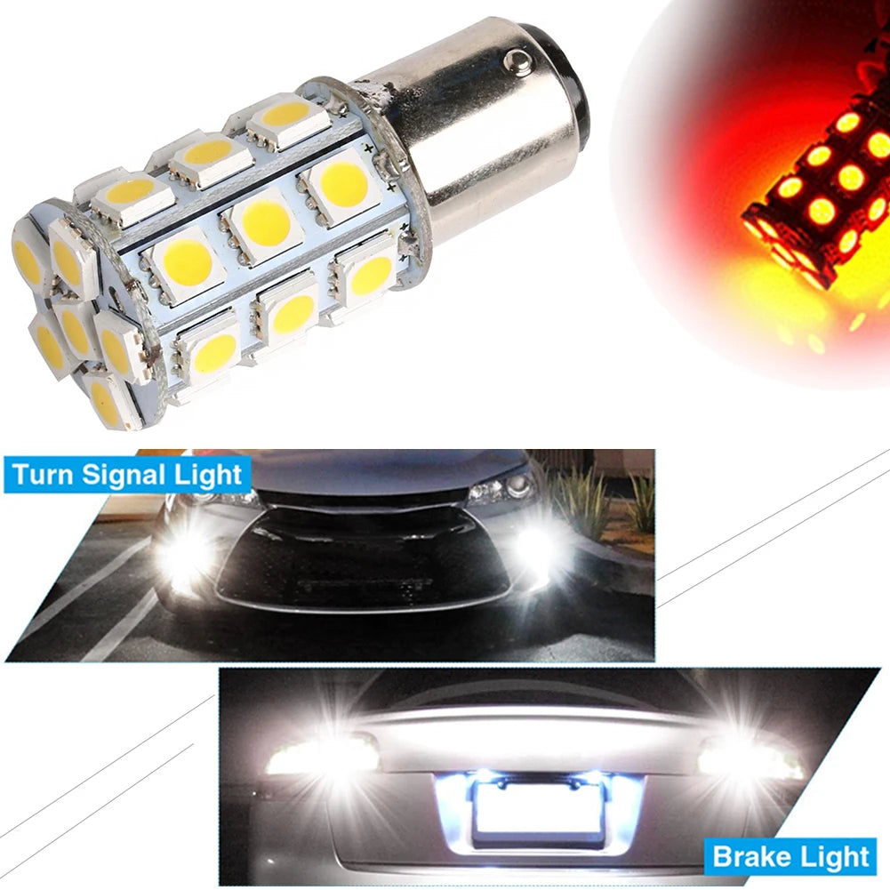 For Car Boats Replacement White 27-SMD BA15D Cabin Marine Boat LED Interior Lights Bulbs 1004 1076 1142 Universal