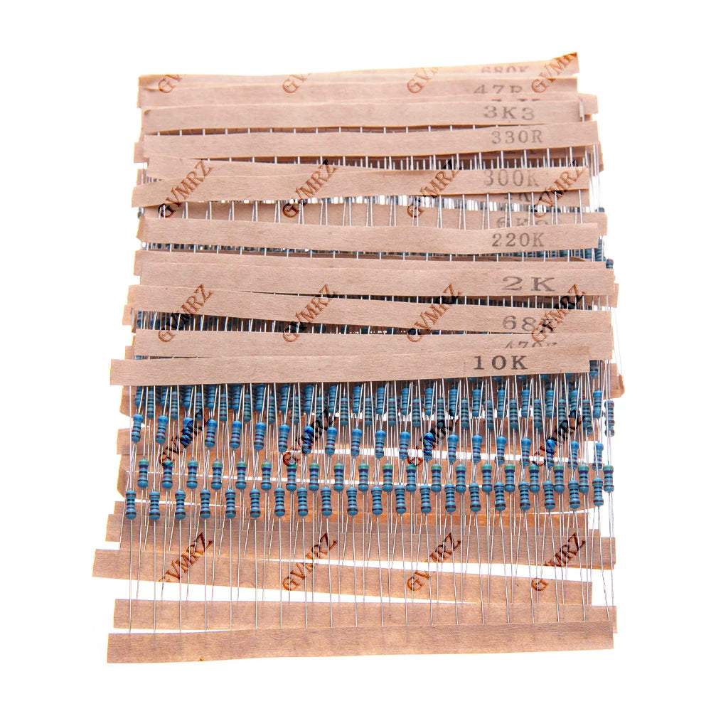 600PCS 30Values 1/4W Metal Film Resistor Assortment Kit - 20