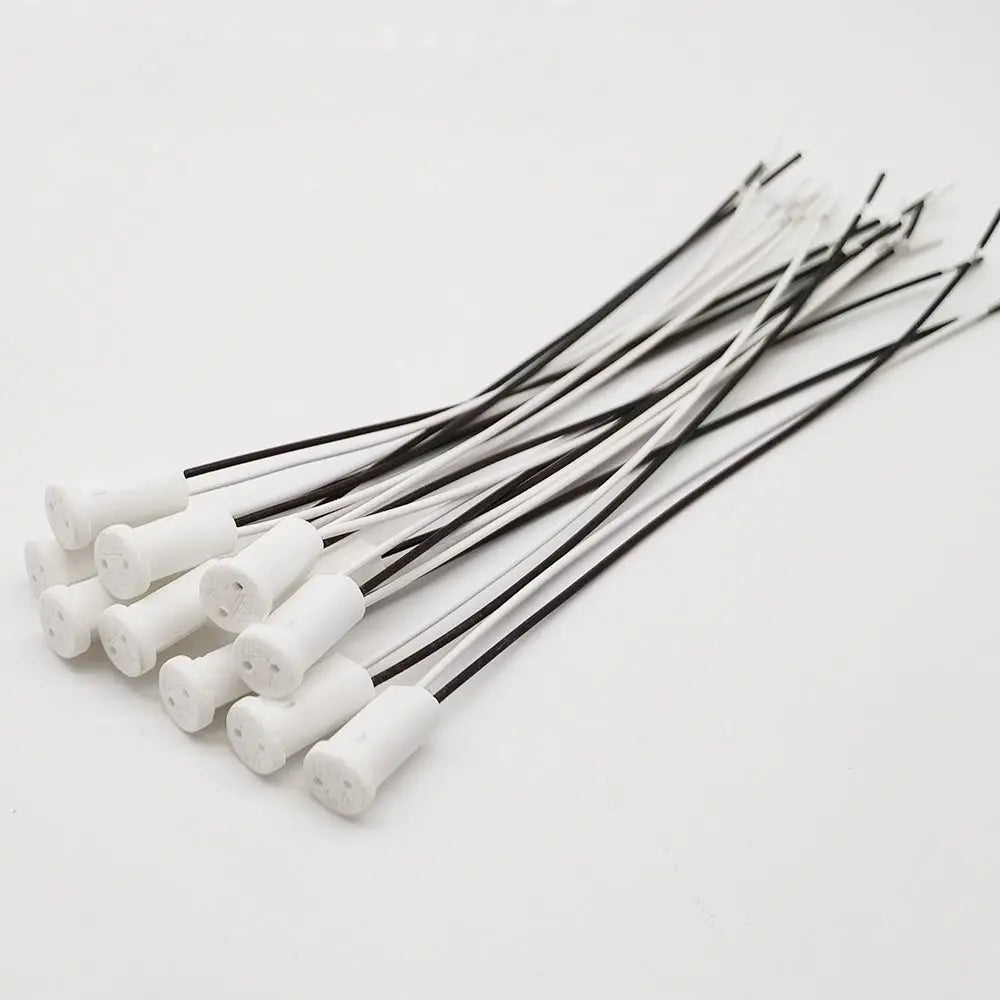 10pcs High Quality Socket Holder Connector G4 Ceramic Head LED Halogen Light Lamp Bulb Base