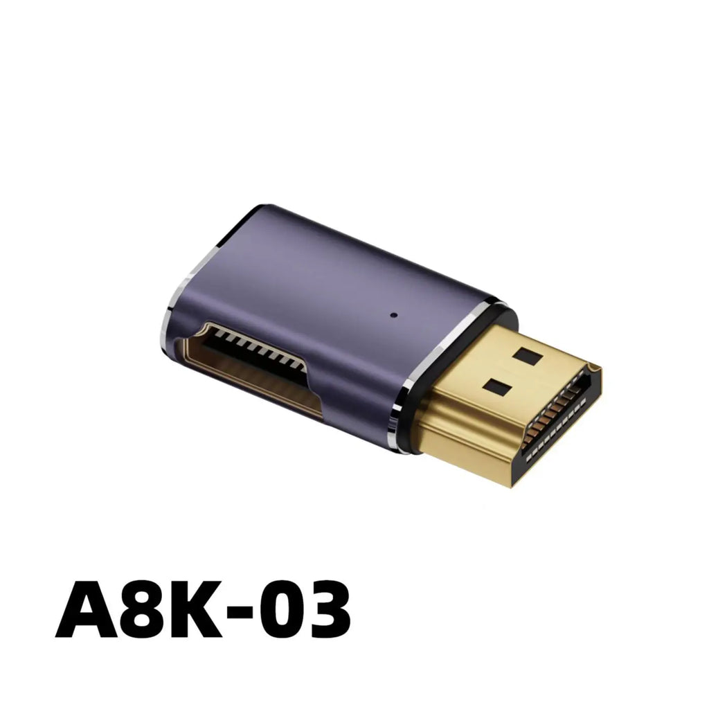 360 Degree Angled U-shaped L Converter Mini HDMI Male to HDMI-compatible 2.1V Female Extension 4K 5K 3D UHD 8K 60Hz Adapter