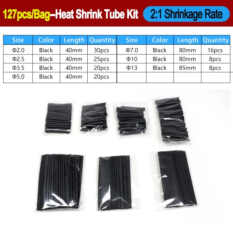 2 1/ 3 1/4 1 Heat Shrink Tube Set 73 900pcs Shrinkage Tubing Kit Cable Repair Protecter Wire Insulation Thermoresistant Sleeving