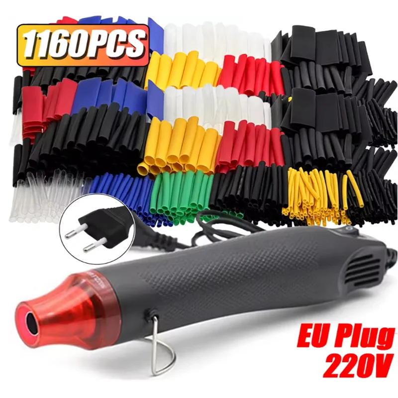 1160/580/164PCS Heat Shrink Tubing Kit Wire Shrinking Wrap Connect Cable Cover Protection Electrical Insulation Repairs