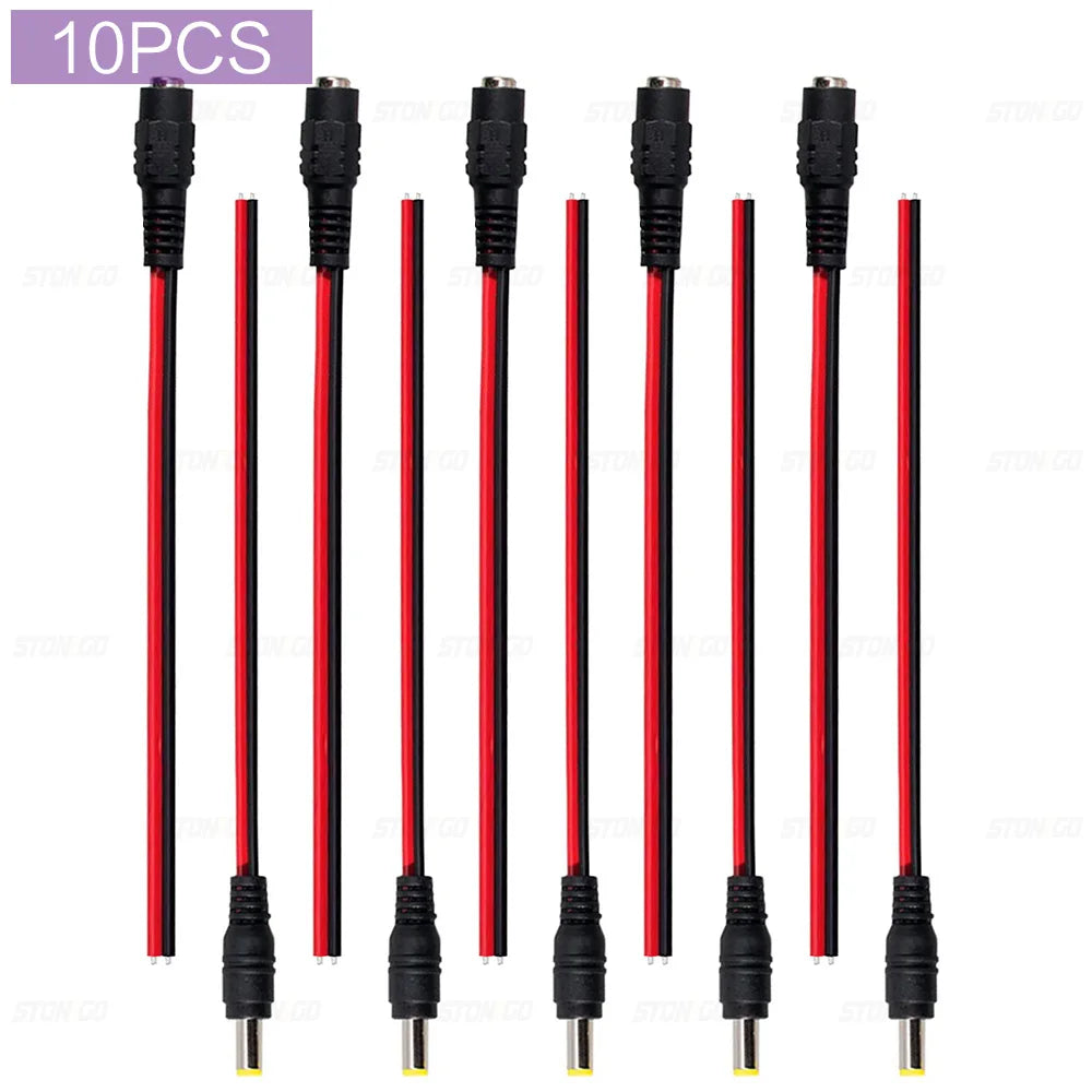 10/20/50PCS 12V DC Connectors Male Female Jack Cable Wire Line Adapter Plug Power Supply 5.5 X 2.1mm for LED Strip Light