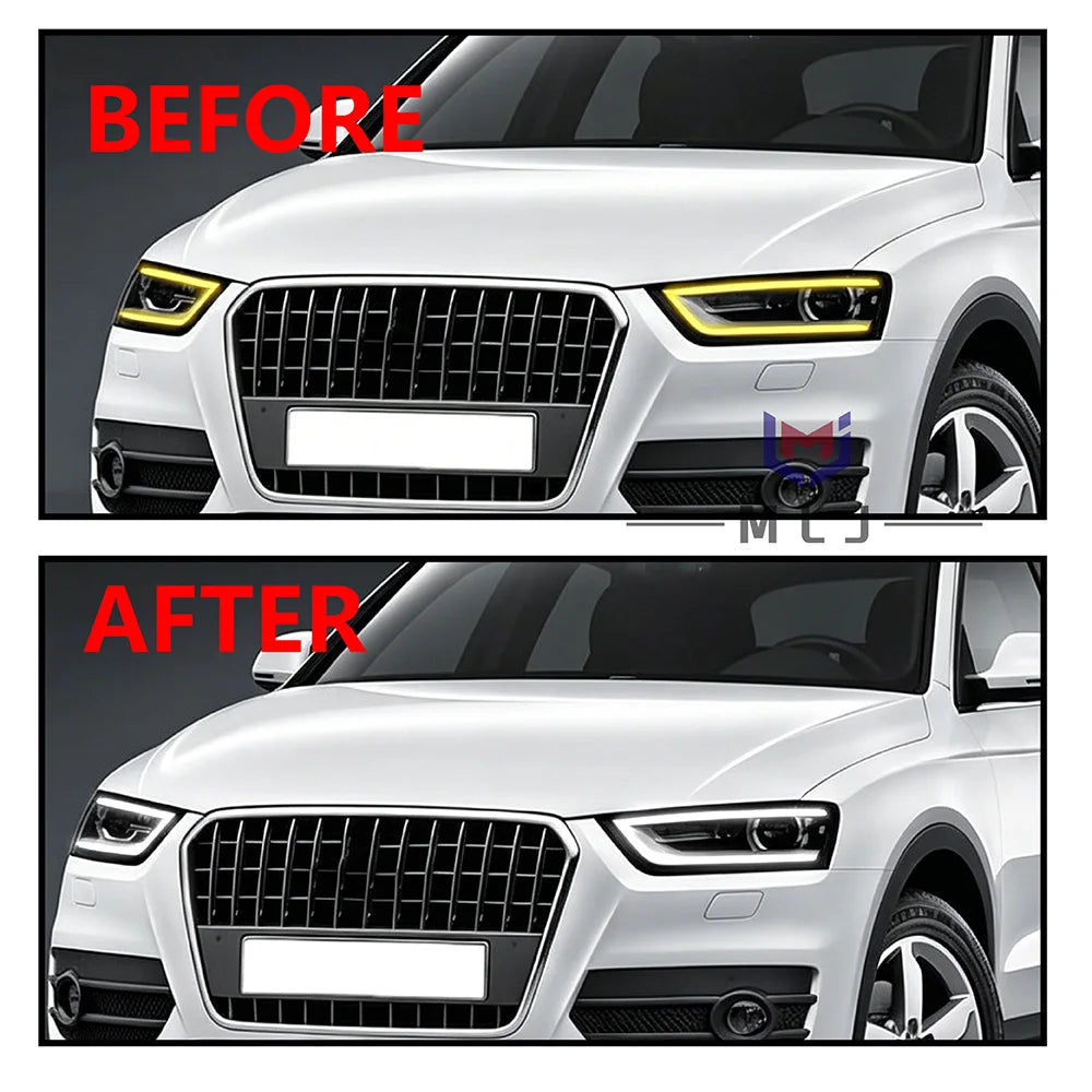 DRL Acrylic Guide Tube Daytime Running Light Strip Headlight Replacement Direct Repair Spare Part for Audi Q3
