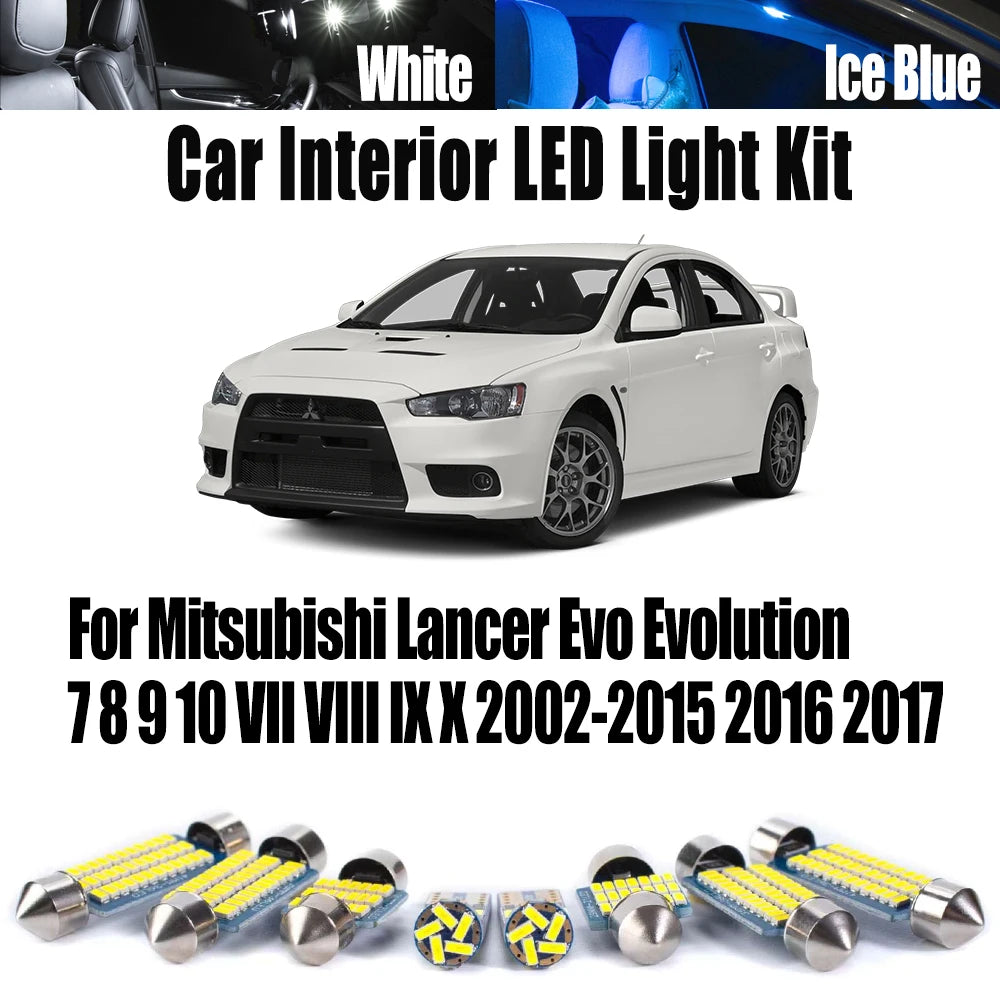 LED Interior Light Kit for Mitsubishi 2002-2015 - Canbus Error-Free Interior Bulbs