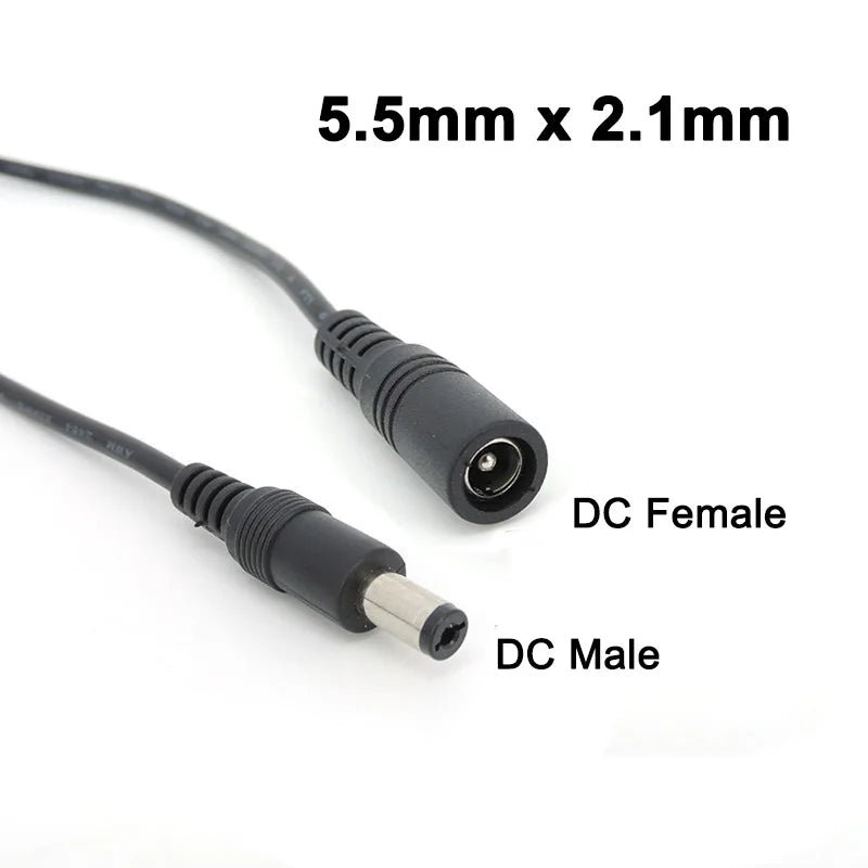 DC Female to Male Extension Cord 5V 2A 3.5x1.35mm / 12V 5A 5