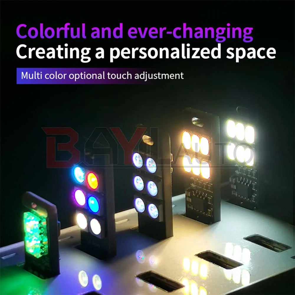 1/2/4Pcs Portable Mini Car Atmosphere Light 5730 USB 6 LED L