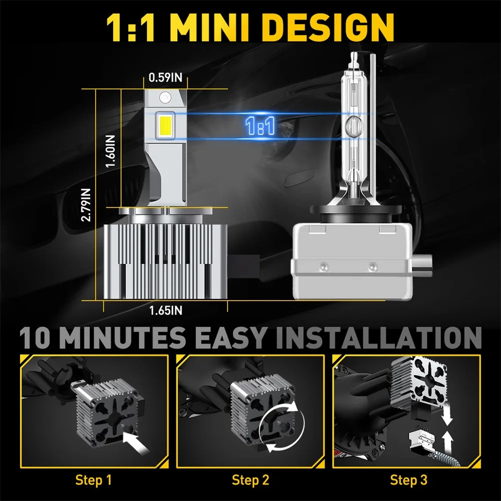 2Pcs D3S D1S LED Headlights Canbus 1 1 HID D2S D4S D8S D5S D