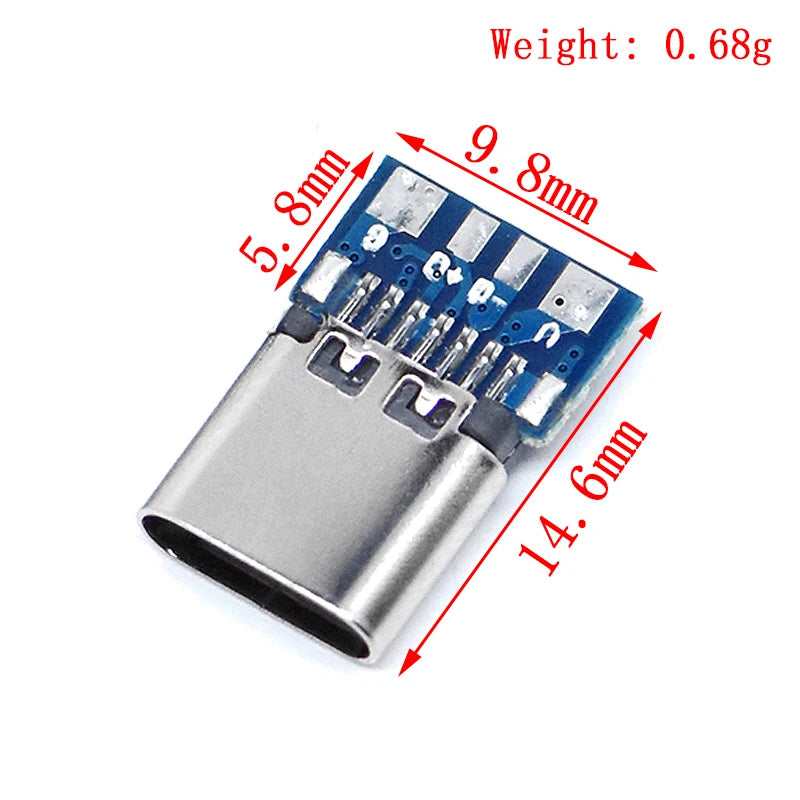 10pcs USB 3.1 Type-C Connector 24 Pins Male / Female Socket 