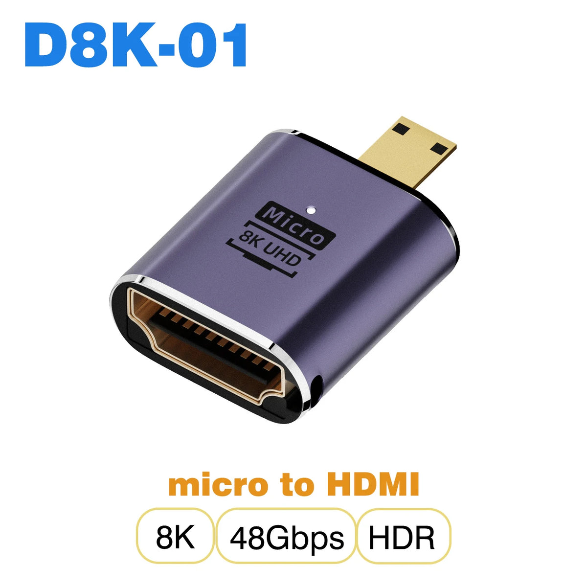 HDMI-Compatible Cable Adapter Mini Micro HDMI to HDMI 2.1 Converter 48Gbps 8K60Hz 4K120Hz for HDTV Projector PS4 PS5 Laptop PC